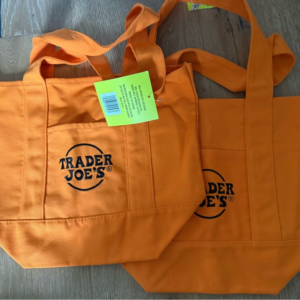Set of 2 - Trader Joe's Orange Tote Bags